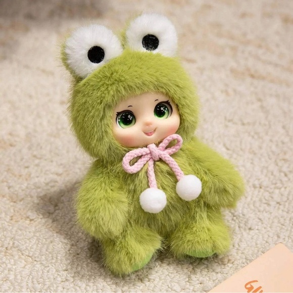 None Accessories - 18cm Kawaii Cute Animals Vinyl Face Plush Toys w Keychain Strap